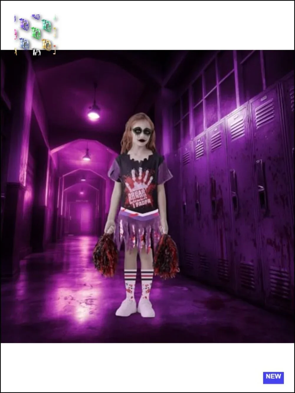 WooWee Zombie Cheerleader Costume Girls Scary Halloween Dead Fearleader with